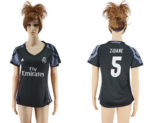Women's Real Madrid #5 Zidane Sec Away Soccer Club Jersey